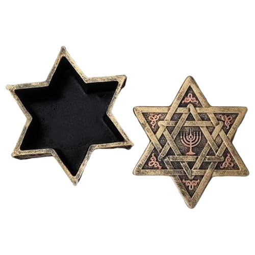 Porta Joia Objetos Estrela De David Judaico Com Tampa Resina