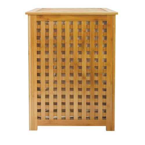 Panier à linge bambou marron de haute qualité esthétique et durable