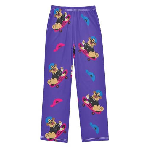 visesunny Boys' Pants Funny Pattern Soft Lounge Long Bottoms Jogger Pants Elastic Waist Trousers with Two Pockets S-XL