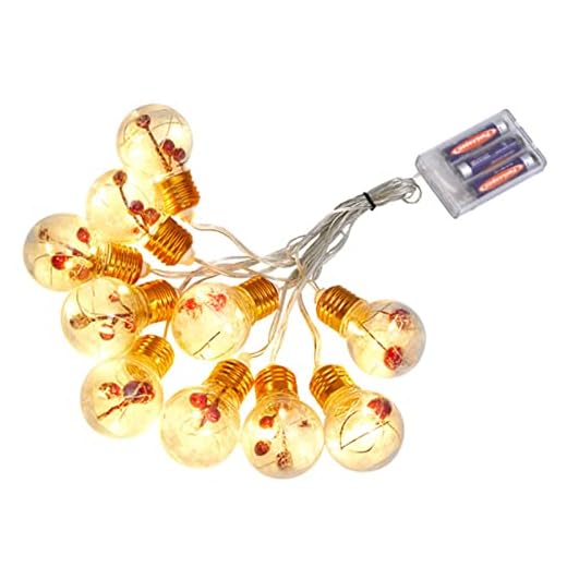 Christmas Red Berry String Lights, 4m Wishing Bottle Lights Batteridrivna, Led festliga lampor för inomhus utomhus julgran dekoration