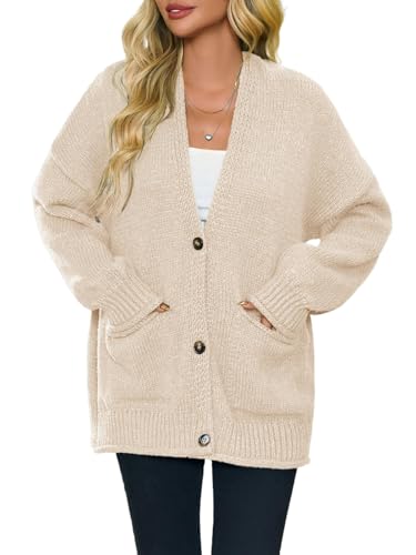 Saodimallsu Womens Chunky V Neck Cardigan Sweater...