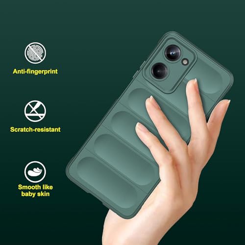 Image of Back Cover for Vivo T3 Lite 5G | Full Camera Protection | Liquid Silicon Case | Flexible Bumper Case for Vivo T3 Lite 5G / Y18 4G / Y18e 4G / Y28s 5G / Y28e 5G / Y03 4G / Z9 Lite 5G (Green)