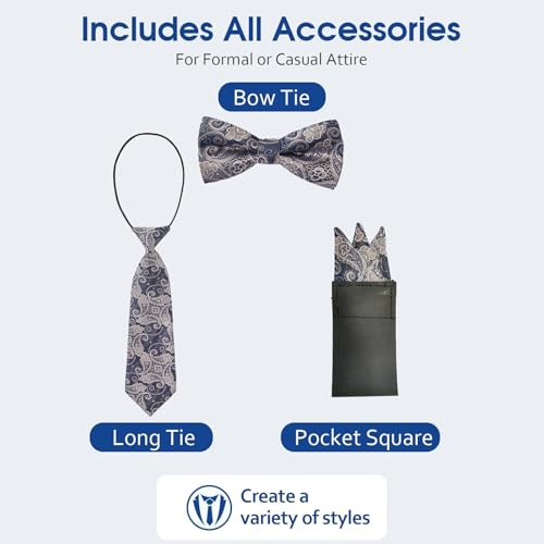 Boys Vest Formal 4 Piece Suit Vest Solid Color Waistcoat and Tie Set with Pockets4