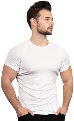 Goomba 3-Pack Sweat Defense Micromodal Undershirt w/Triple Layer Underarm Sweat Pads – Slim Fit, Crew Neck