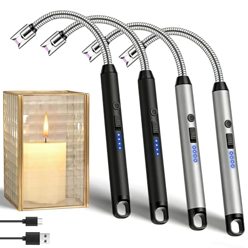 Lista de Encendedores favoritos de las personas. 44 YOMUKALI Encendedor Electrónico 4 Piezas, Encendedor Electrico Recargable, Encendedor Plasma APrueba de Viento para Velas, Cocina, Estufa, Fuegos Artificiales, Encendedores Largo...