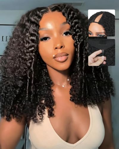 sterly V Part Burmese Curly Human Hair Wear and Go Glueless Wig For Women