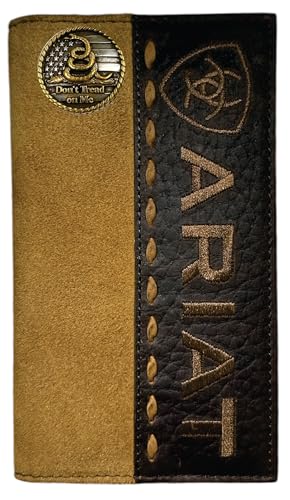 Custom U. S. Don't Tread On Me ARIAT RoughRider Leather and Suede Long Rodeo Wallet