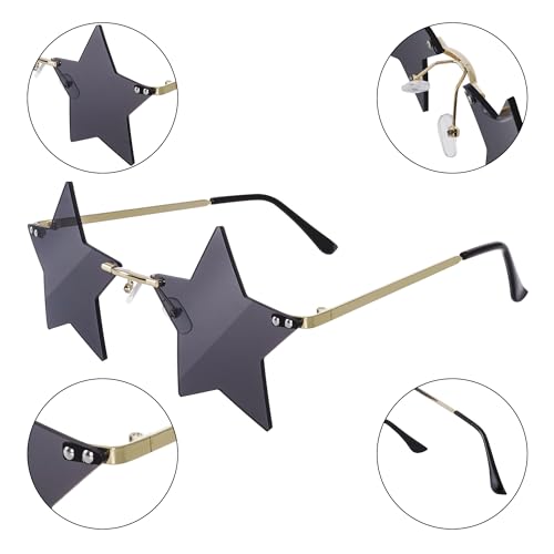 Rimless Star Shape Sunglasses Personality Star Sun Glasses for Women Men Party Glasses Pentagram Eyewear3