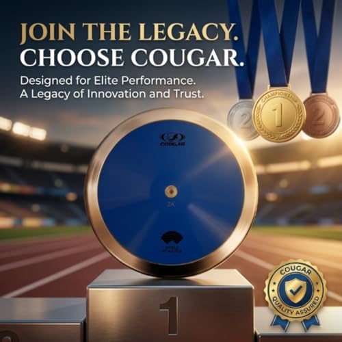 Image of COUGAR Speedy Athletics Discus for Men & Women | Hi-Spin ABS Plastic with Steel Rim | 2.00 KG IAAF Approved | Track & Field Training for School, College, Competition