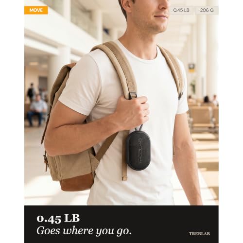 Image of TREBLAB HD-Go - Ultra Portable Hand Held Speaker with Clip, 16H Playtime