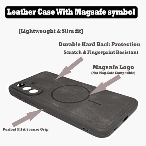 Image of SBMS Back Cover for Samsung Galaxy A57 5G | Ultra Slim Soft Rubberised Hard Case | Oil Feel Soft Leather Back | Mag-Safe Design (Mag-Safe Not Support) | Camera Protection Case for Sam A57 (Grey)