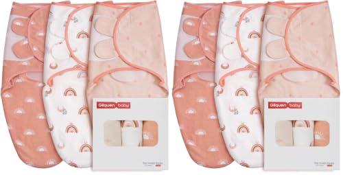 Image of GLLQUEN BABY Swaddles for Newborns 0-3 Months, Adjustable & Easy Fastener (Pack of 2)