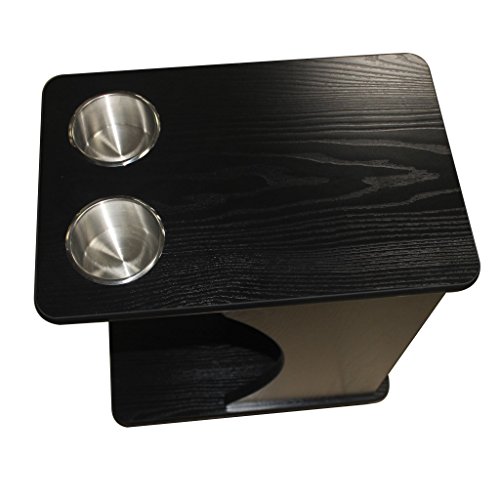 AGS American Gaming Supply Wooden Poker Side Game Table for Food and Drinks