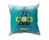 t-shirteria cuscino compleanno mi ci sono voluti 72 anni per diventare così bello gadget compleanno divertenti idea regalo compleanno cuscino divano regalo compleanno