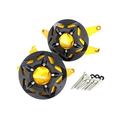 Sturzschutz CNC-Motorrad-Statorabdeckungsschutz, Seitenkoffer-Schiebeschutz Für Kawasaki Z1000 Z1000R Z1000SX Z 1000 2010–2024 Frame Sliders(Gold,X-1)