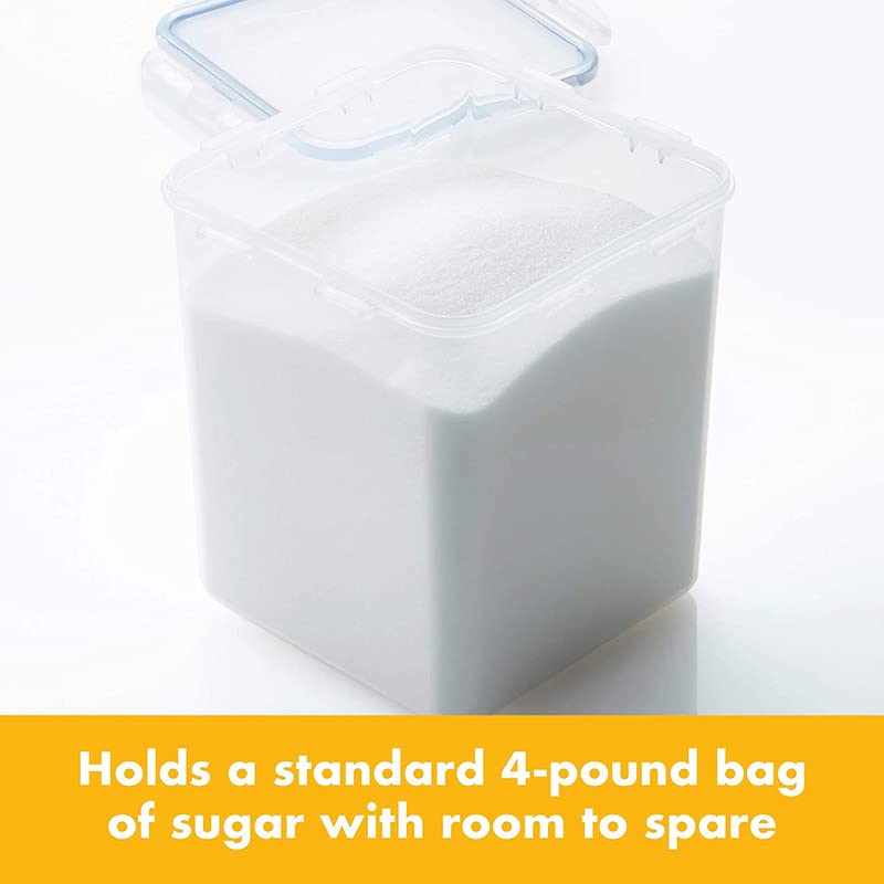 Image of LocknLock Classic Tall Square Plastic Airtight Food Storage Container with Leak Proof Lid, 2.6 Liter, Transparent, Set of 2 (HPL822B x 2)