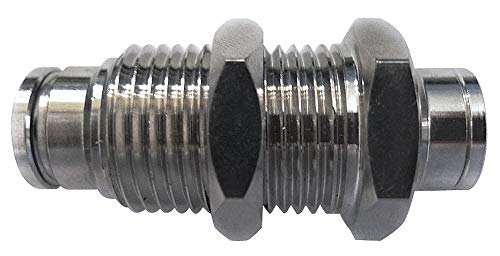 1/4 in Tube Size,Nickel Plated Brass Bulkhead Union,-2040005833