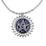 Aluckyday New Anime Black Butler Ciel Eye Blue Star Rotating Necklace Cosplay Pendant Ad007