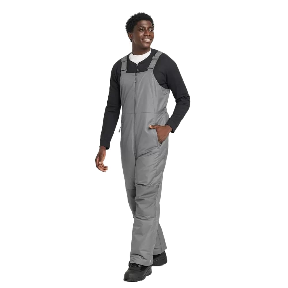 All in Motion Men's Snow Bib Pants - (Gray, Large)