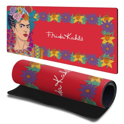 Tapis de souris gaming L Frida Kahlo pour bureau et clavier PC de jeu