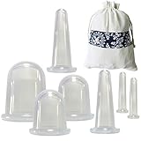 Facial Cupping Set Silicone Cupping Therapy Sets 7Pcs Anti-Cellulite Cup Vacuum Suction Massage Cups with Storage Bag for Muscle,Nerve,Joint Pain Relief and Cellulite Blaster Massage (Transparent)