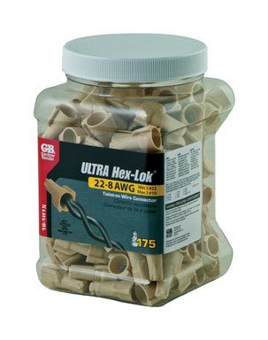 GB Gardner Bender 16-1H1 White Hex-Lok Multi Range Wire Connectors 175 Count
