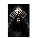  Mondi Art Store Tableau Africaine Moderne Main noire Utilisé Pour Decoration Murale Salon. Impression Sur Toile. Tableaux Posters Et Arts Decoratifs 30x45cm(11.8x17.7in) Sans cadre