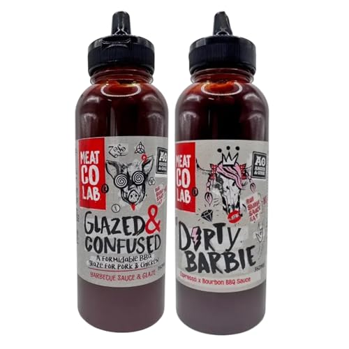 Angus & Oink | Dirty Barbie & Glazed and Confused BBQ Sauce Twin Pack | Sweet Smoky & Bold Glazes for Beef Chicken & Pork | Perfect for Grilling Roasting & BBQ Cooking | 2 x 350ml