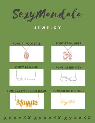 SexyMandala Name Necklace Personalized Gold Custom Name Plate Necklace Sterling Silver3