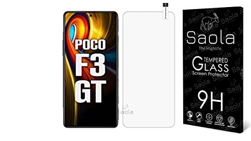 Saola® 9H Tempered Glass For Poco F3 Gt 5G (Pack Of 1) with Free Installation Kit. Full screen Coverage – 6.67 inch