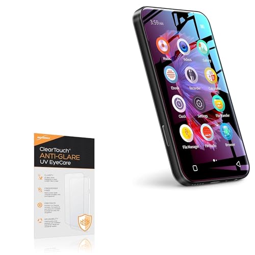 BoxWave Screen Protector Compatible With TIMMKOO Q5 WiFi MP3 Player with Bluetooth - ClearTouch Anti-Glare Anti-UV EyeCare (2-Pack), Filters out Harmful Blue Light Reduce Fatigue