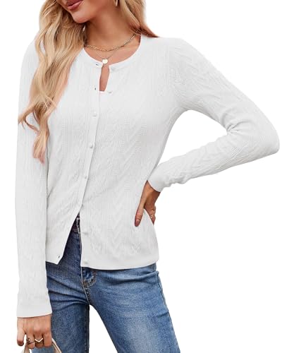 Image of Arach&Cloz Women's Cable Knit Fall Soft Lightweight Sweater Cardigans 2025