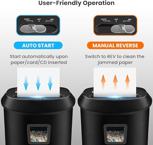 Image of VidaTeco 14-Sheet Cross-Cut Paper Shredder, 25L Bin, P-3 | Shreds Paper, Cards, Staples & Clips, Jam-proof System, Home Office Shredder Equipped with Liftout Waste Basket