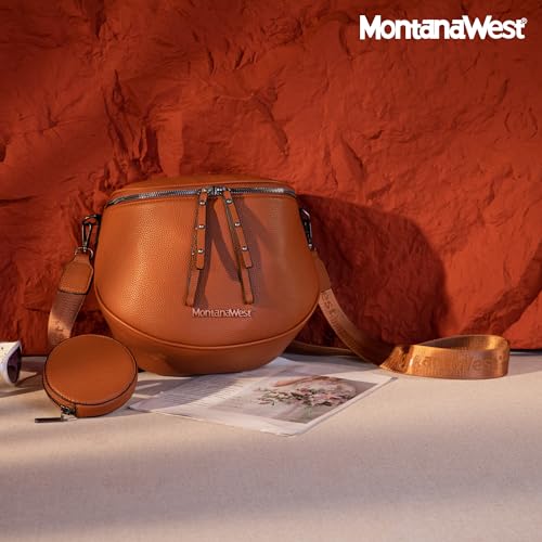 Image of Montana West Crossbody Bag for Women, Large Bum Bag Purse Soft Vegan Leather Travel Fanny Pack with Coin Purse