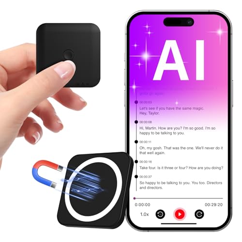 FoCase Note AI Voice Recorder Transcribe Summarize & Translation with AI APP Control 64GB Storage Support 112 Languages Ultra-Slim Magnetic Dictaphone Note Taker for Calls Lectures and Meetings