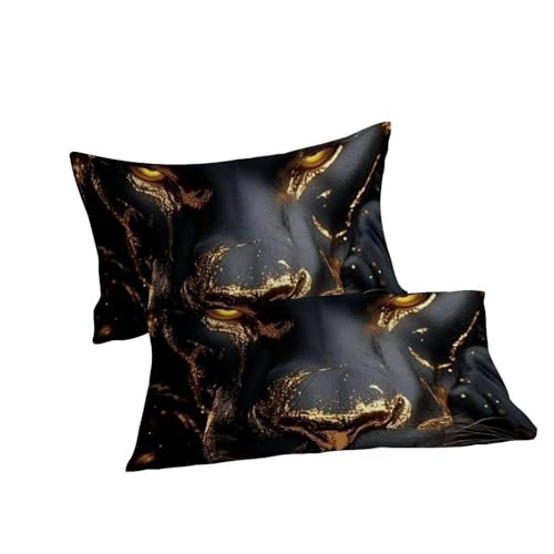 Housse de couette double 200x200cm microfibre animaux 3D fermeture éclair tigre d'or - 7