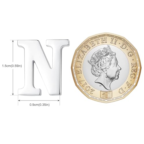 Image of HONEY BEAR Initial Alphabet Letter Lapel Pins Collar Badge Brooches for Mens /Womens Shirt Dress Decoration Silver
