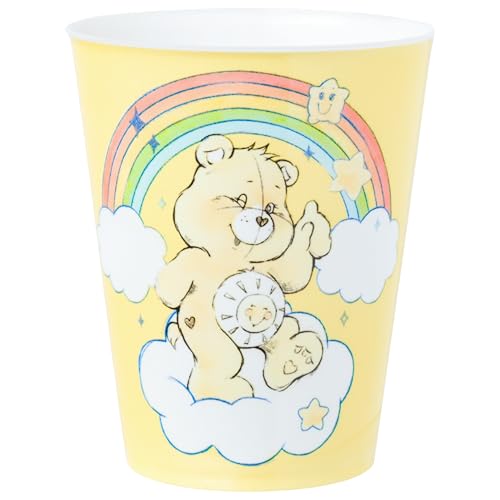 Image of Silver Buffalo Care Bears Rainbow 4 Piece Plastic Mini Cup Set Featuring Cheer, Grumpy, Tenderheart, and Funshine Bear, 1.5 Ounces