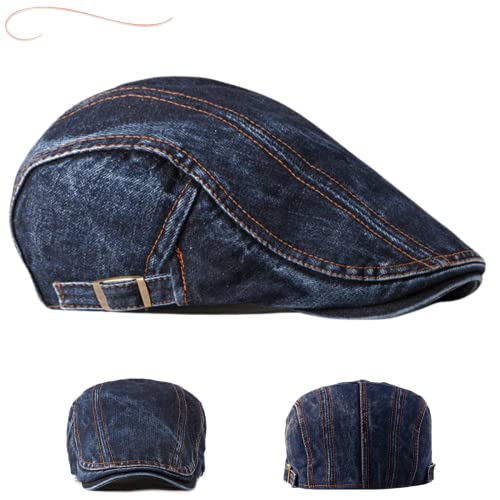 Boinas Masculina Italiana Pronta Entrega Promoção - Kit 2 Pç Cor:Jeans e Marrom;Tamanho:Ajustável 55
