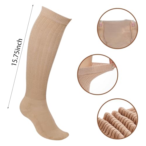 Ishua 3 Pairs Slouchy Socks Pack Scrunch High Boot Socks for Women2