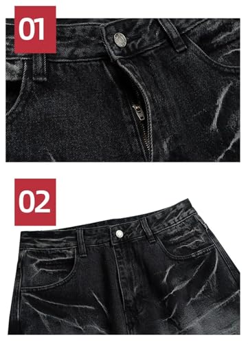 Men's Wide Leg Baggy Jeans Loose Denim Pants Streetwear Harajuku Hip Hop Jeans Trousers2