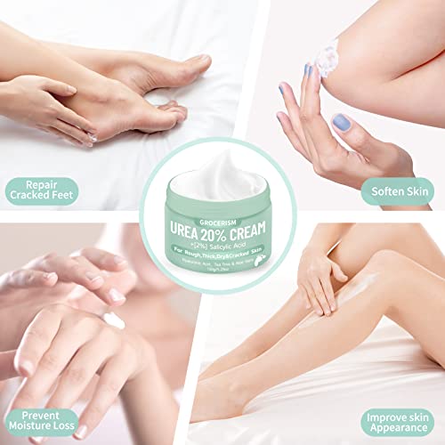 Urea Cream 20 Percent For Feet Plus 2% Salicylic Acid 5.29 Oz || Foot Cream And Hand Cream Maximum Strength With Hyaluronic Acid, Tea Tree, And Aloe Vera For Deep Moisturizes, Callus Remover And Soften #TOP5