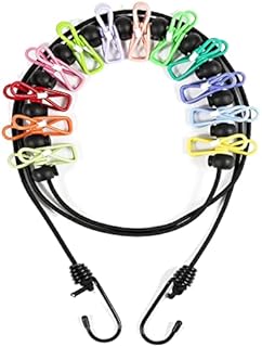 Travel Washing Line, Portable Washing Line with 12 Colorful Clothes Clips for Camping Travel Clothes Laundry Drying Outdoor, Outdoor Camping Accessories