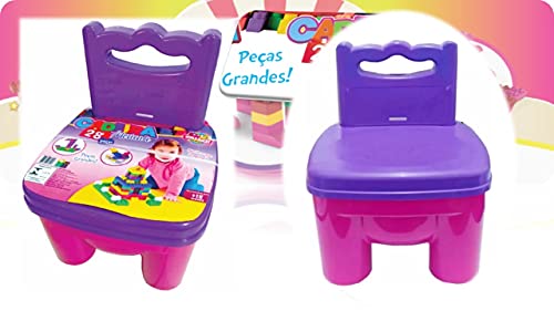 Cadeira Educativa com Blocos de Montar Menina - World Blocks