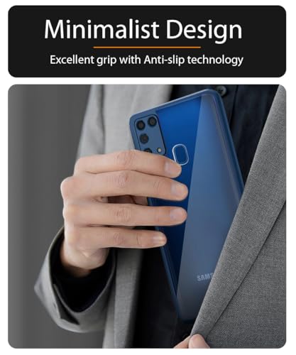 Image of WOW IMAGINE Shockproof Hybrid Back Cover for Samsung Galaxy M31 Prime | M31 | F41 | Hard Slim fit Back Case | PC & TPU | Clear Transparent Case - Blue