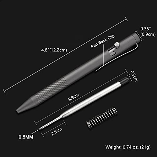 Lary LA001 Grey Titanium Alloy Bolt Action Pen Compatible With Parker Refill Stainless Steel Pen Clip Edc Pocket Business Collection Ballpoint Pen thumb #3
