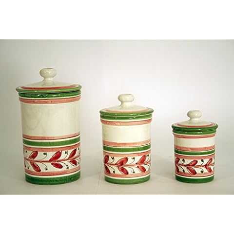 Juego de 3 tarros de cerámica de Caltagirone Cover