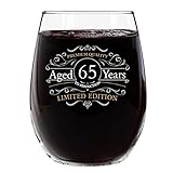1956 Vintage Edition 65th Birthday Stemless Wine Glass for Men and Women (65th Anniversary) 15 oz |...