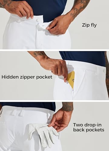 Short de golf extensible anti-transpiration blanc pour homme Willit - 5