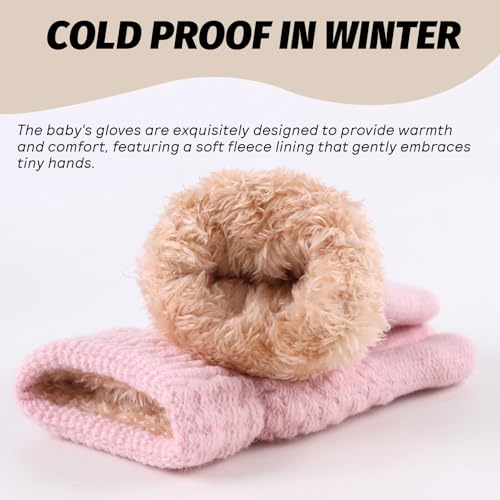 Image of JANGANNSA Cold Weather Kids Gloves Warm Knitted Children Magic Glove With Fleece Lining Winter Gloves For Boys Girls